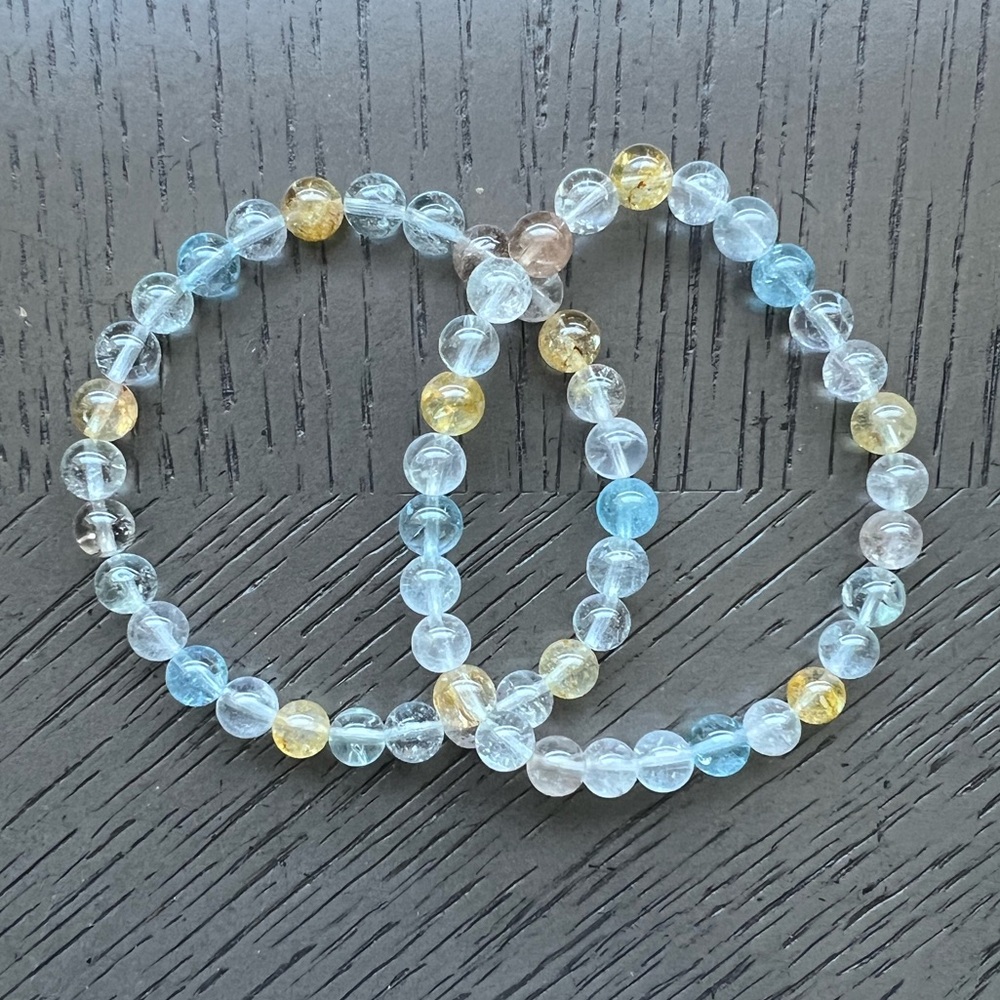 (ONE) Colorful topaz bracelet 6mm SIZE 6.5’